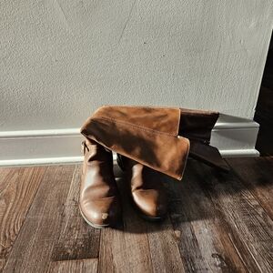 Brown Leather Knee-High Boots